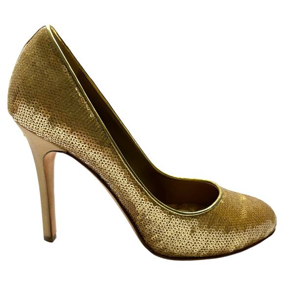 CHANEL Interlocking CC Sequins Round Toe Pumps EU 40 US 9.5-10 High Heels - Picture 13 of 13